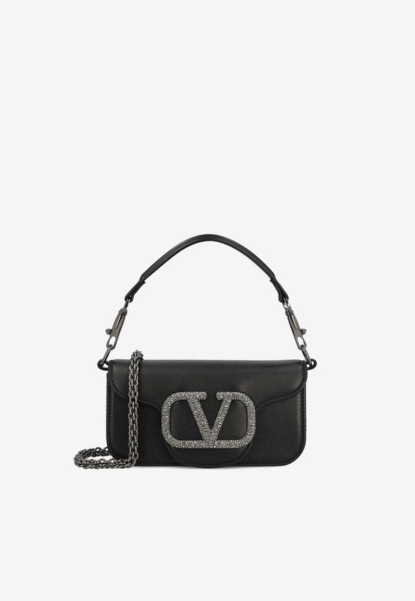 Locò Crystal VLogo Leather Shoulder Bag