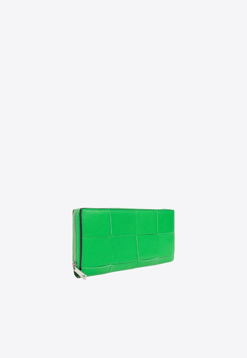 Intreccio Zip-Around Wallet in Grained Leather