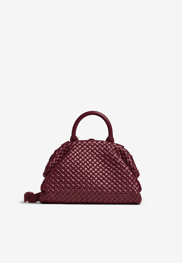 Small Top Handle Bag in Intreccio Leather