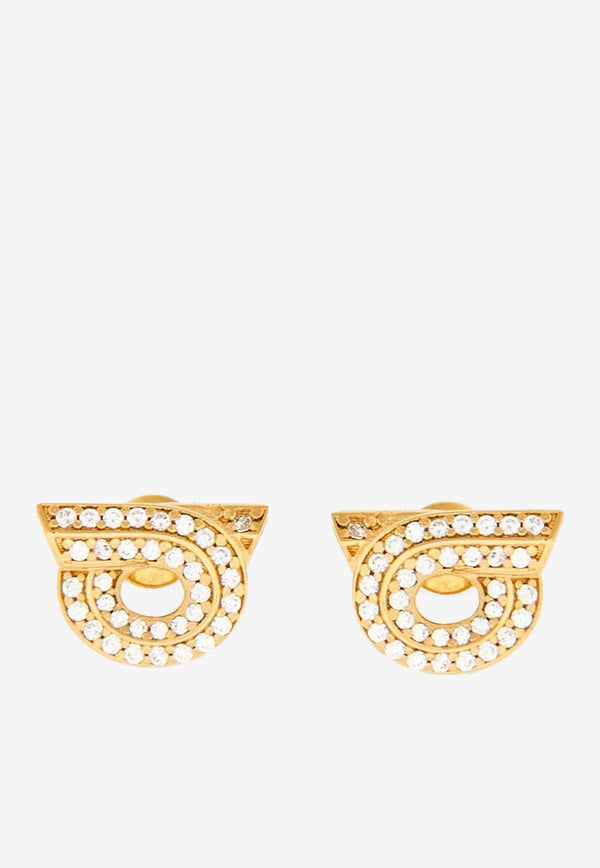 Crystal-Embellished Gancini Earrings