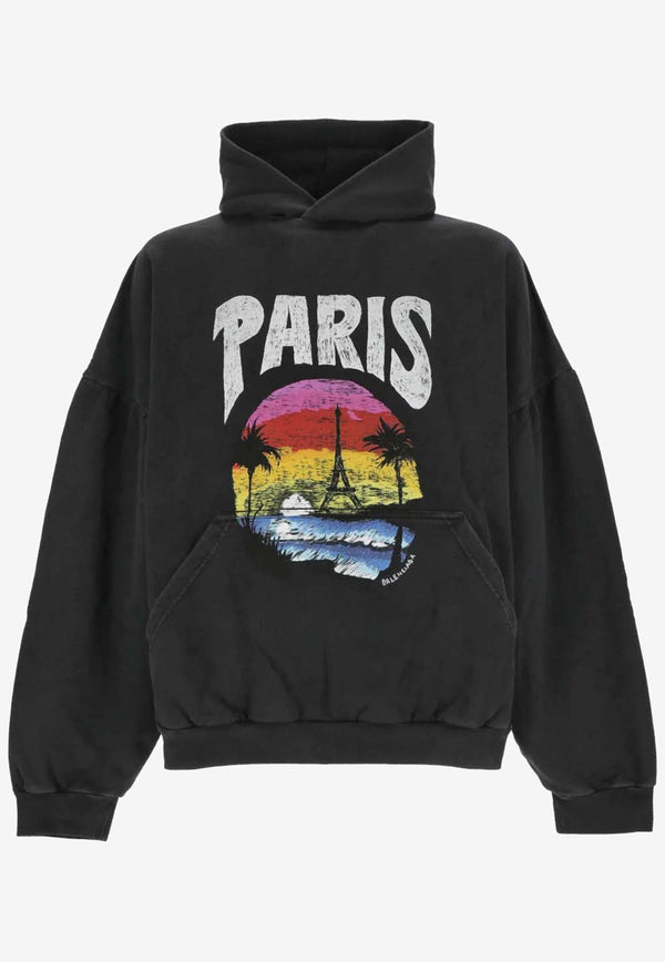 Paris Logo Oversized Hoodie