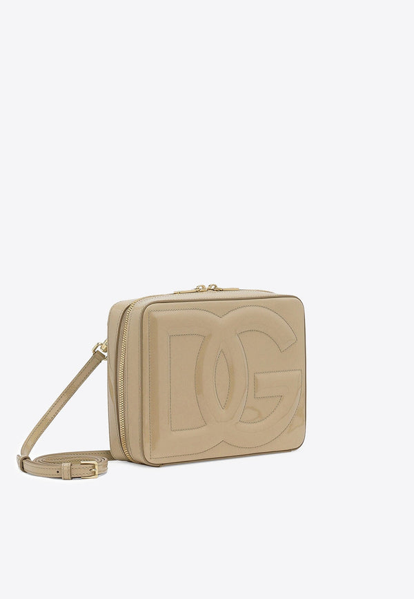 Medium DG Logo Crossbody Bag in Patent Leather