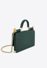 Mini Sicily Iguana-Print Leather Top Handle Bag