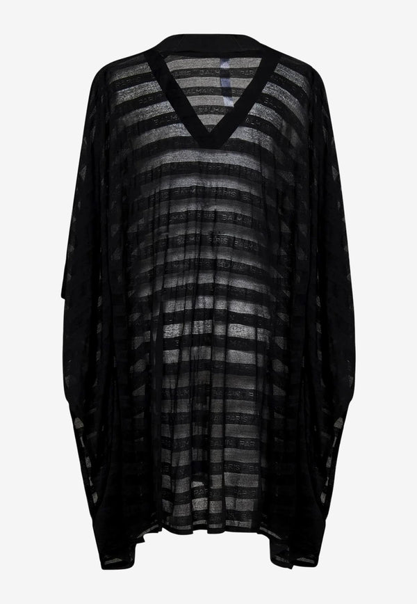 Striped Sheer Cover-Up