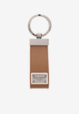 Logo Plate Leather Keyring