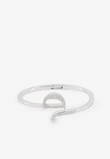 D Shaped Diamond Bracelet in 18-karat White Gold