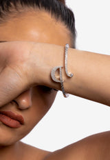 D Shaped Diamond Bracelet in 18-karat White Gold