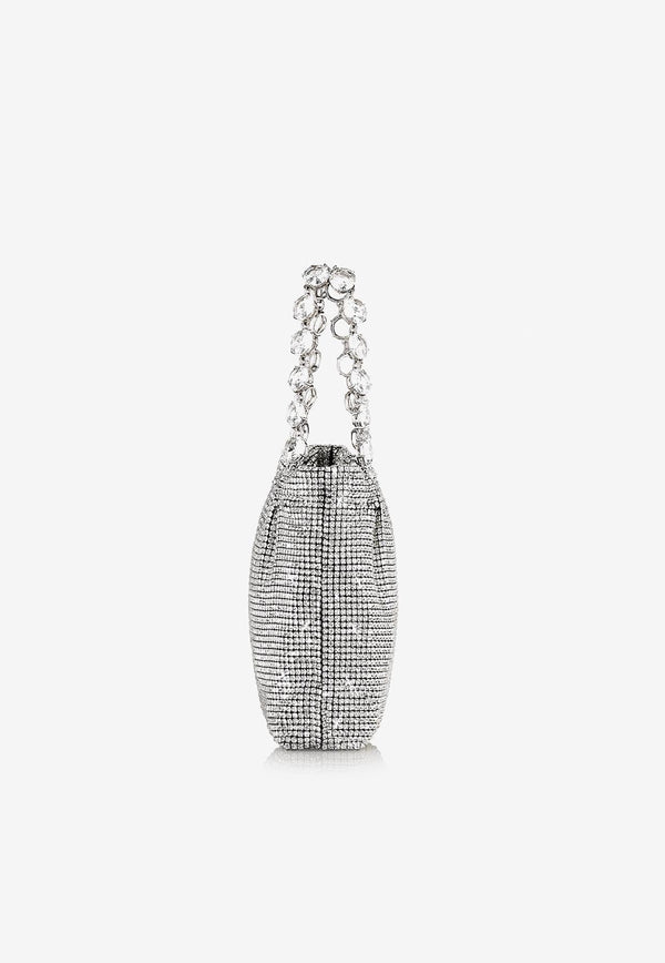 Mini Galactic Crystal-Embellished Top Handle Bag