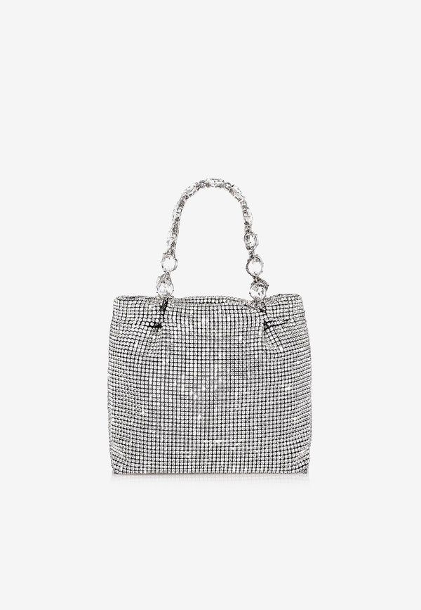 Mini Galactic Crystal-Embellished Top Handle Bag