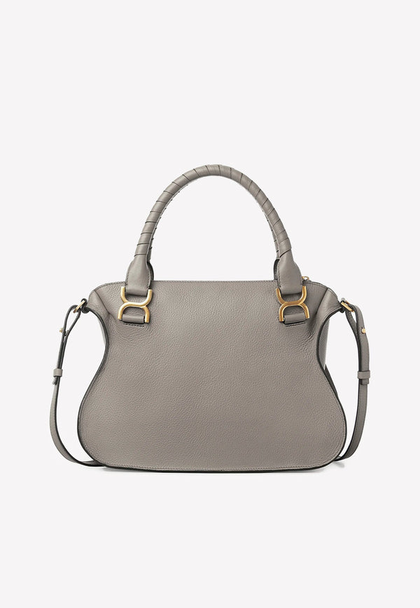Medium Marcie Top Handle Bag in Grained Leather