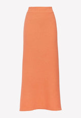 Knitted Cashmere Flared Maxi Skirt