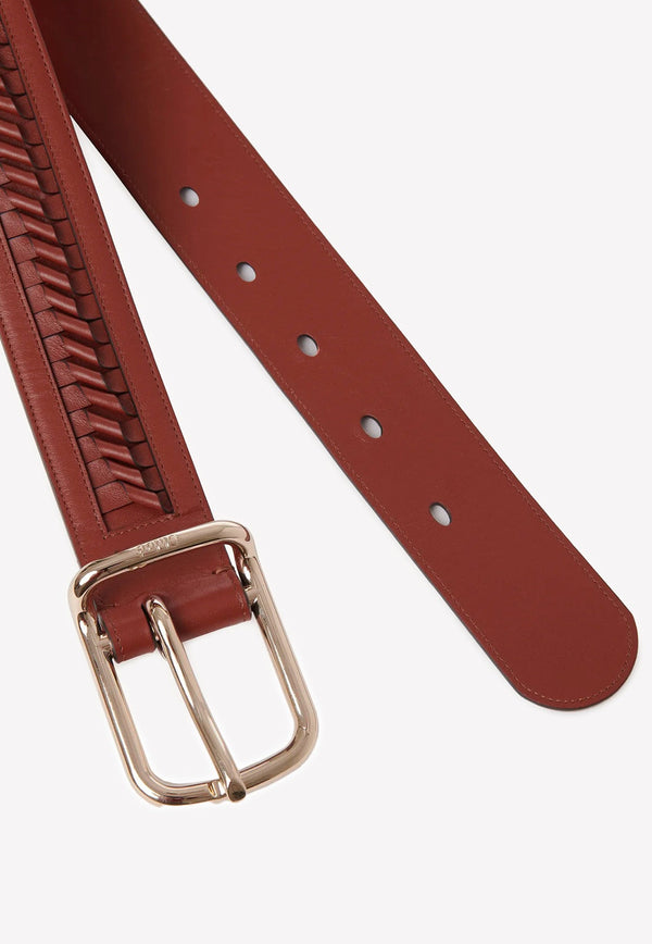 Joe Calf Leather Belt with Twist Cut-Out