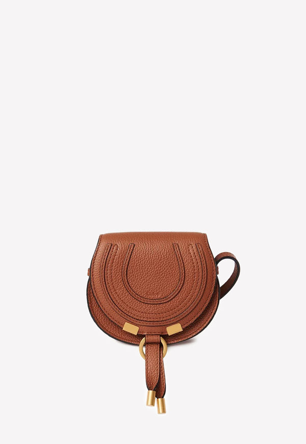 Nano Marcie Saddle Bag in Grained Leather