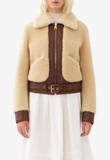 Short Shearling Zip-Up Jacket