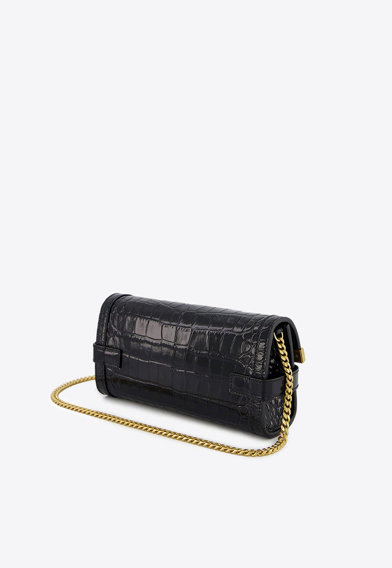 B-Buzz Pouch 23 Croc-Embossed Leather Clutch