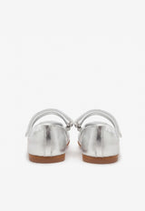 Baby Girls Mary Jane Metallic Leather Ballerinas