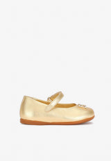 Baby Girls Mary Jane Metallic Leather Ballerinas