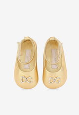 Baby Girls DG Ballet Flats in Metallic Nappa Leather