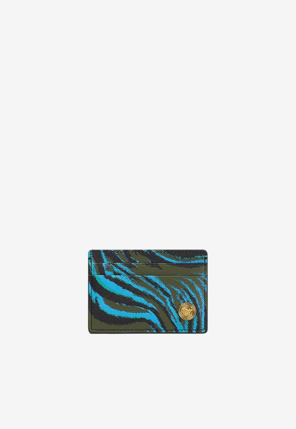 Medusa Biggie Tiger Print Wallet in Calf Leather