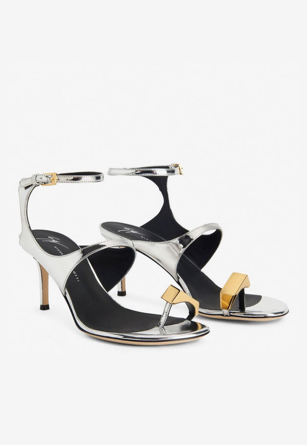 Ciubecca 70 Ring Sandals in Reflective Leather