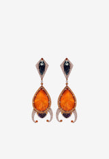 Diamond Paved Drop Earrings in 18-karat Rose Gold