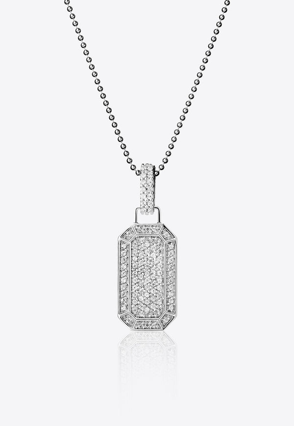 Small Tokyo Diamond Pave Necklace in 18K White Gold