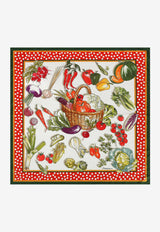 Vegetable Print Scarf in Silk