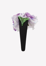 Silk Headband with Organza Flower Emblem
