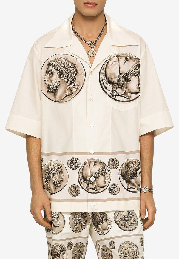 Coin-Print Poplin Shirt