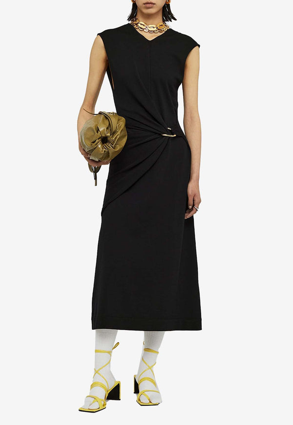 Sleeveless Midi Dress in Virgin Wool