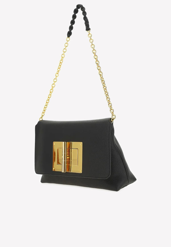 Grained-Leather Natalia Shoulder Bag