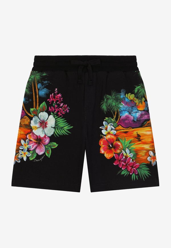 Boys Floral Print Shorts