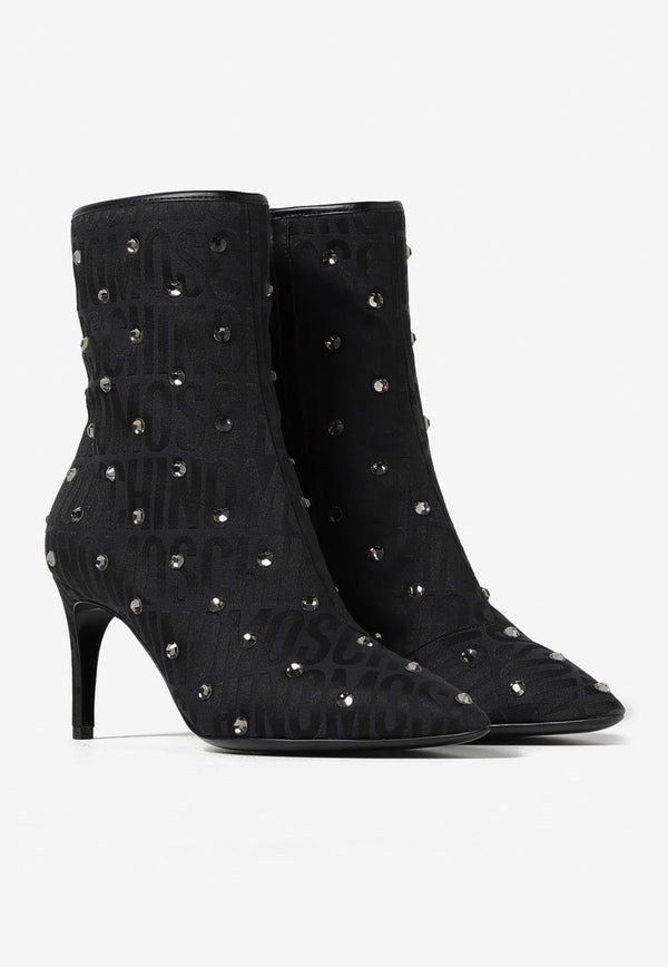 75 All-Over Jacquard Logo Ankle Boots