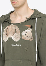 Palm Angels Bear Print Ripped Hoodie PMBB123S23FLE002/M_PALMA-1060 Black