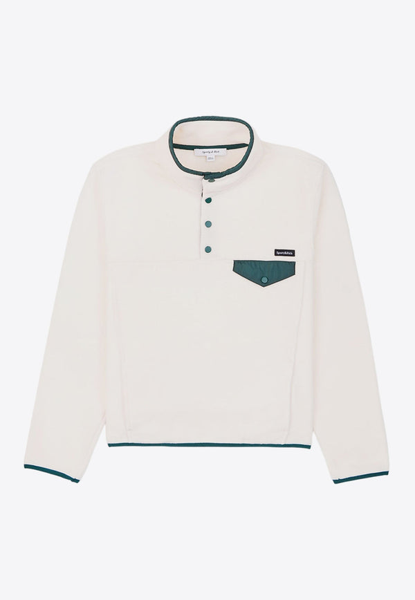 Buttoned Polar Fleece Sweatshirt