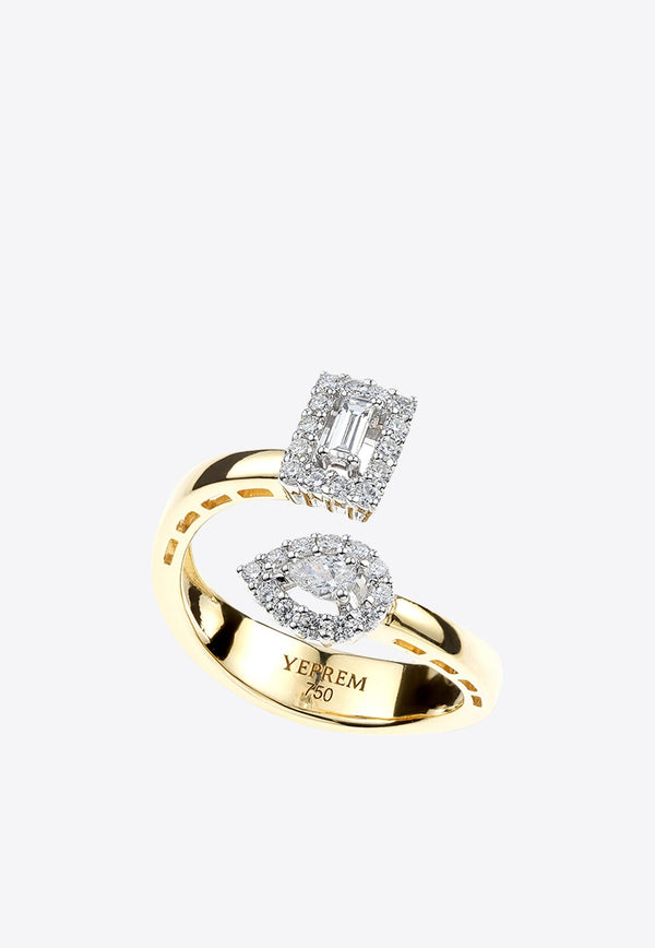 Golden Strada Stackable Diamond Ring in 18-karat Yellow and White Gold
