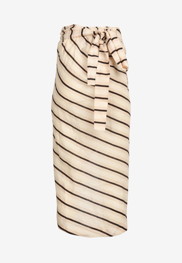 Positano Striped Wrap Skirt
