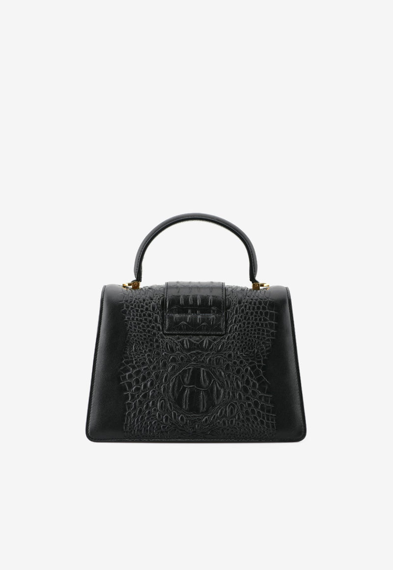 Small 001 Top Handle Bag in Croc-Embossed Leather