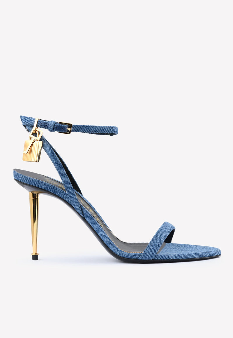 Padlock 85 Naked Pointy Denim Sandals