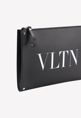 VLTN Leather Document Holder with Rockstud Detail