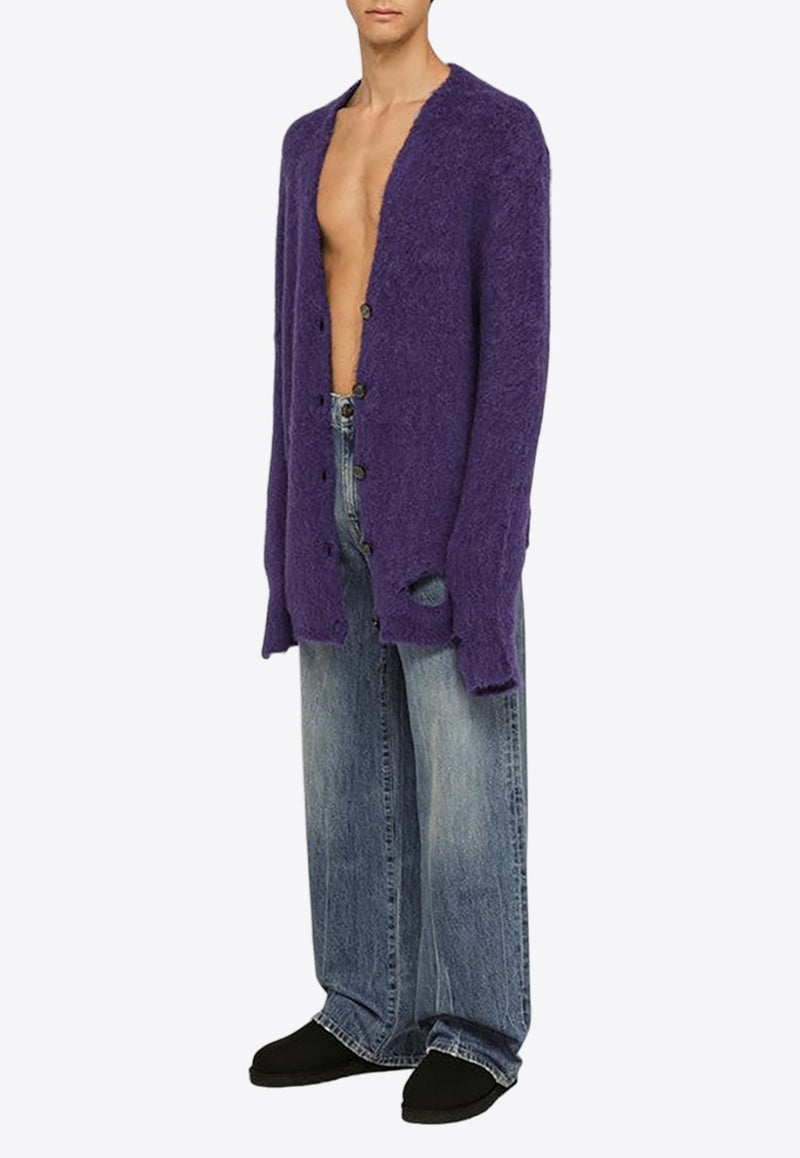 V-Neck Wool Blend Cardigan