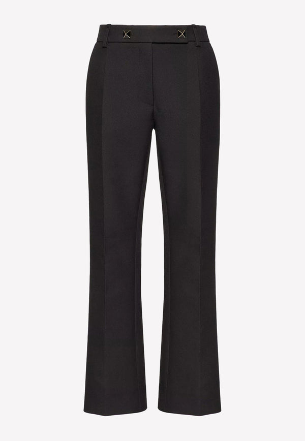Tailored Crepe Pants with Roman Stud Detail