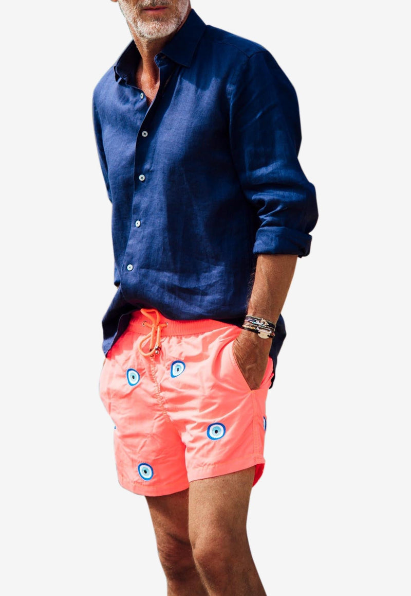 All-Over Mataki Embroidered Swim Shorts