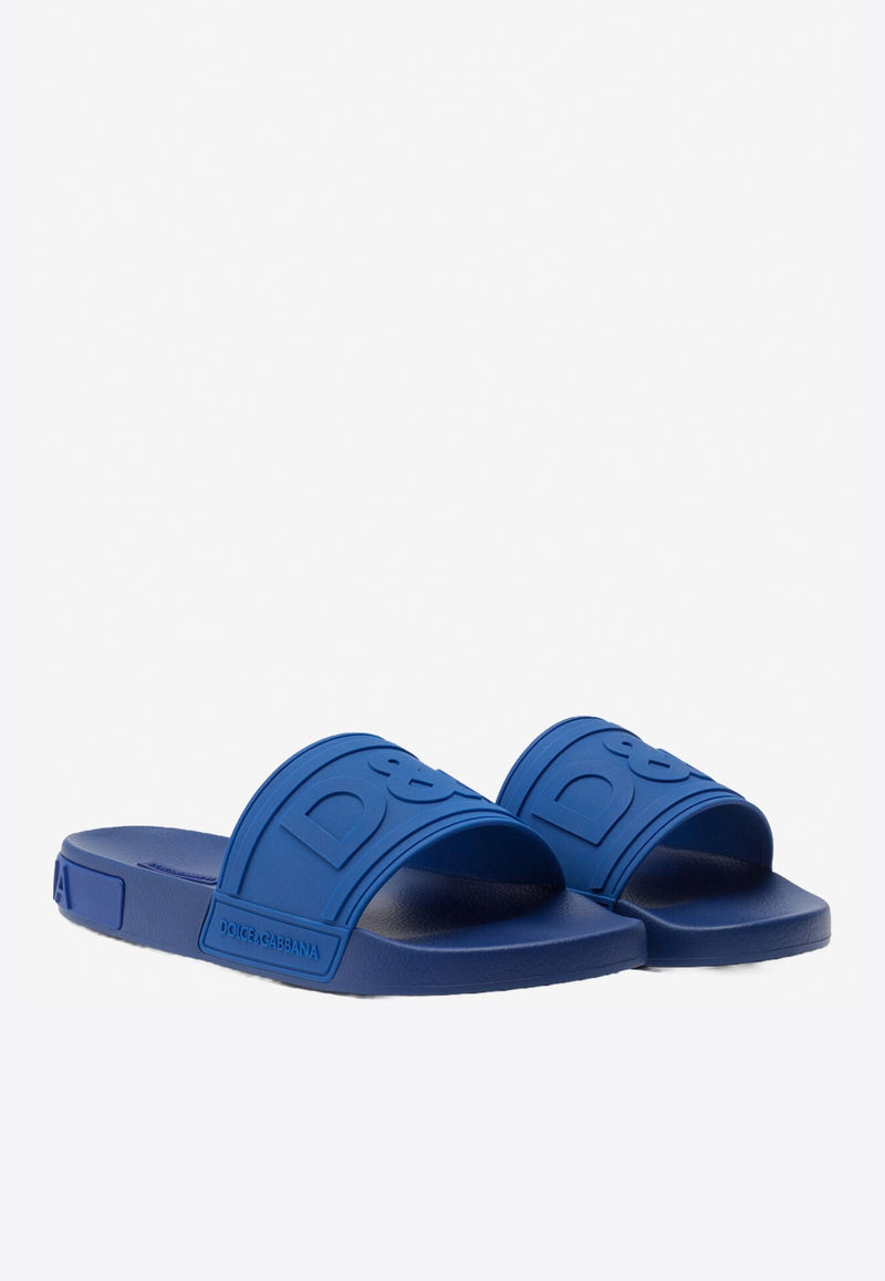 Beachwear Sliders with Embossed Logo Strap