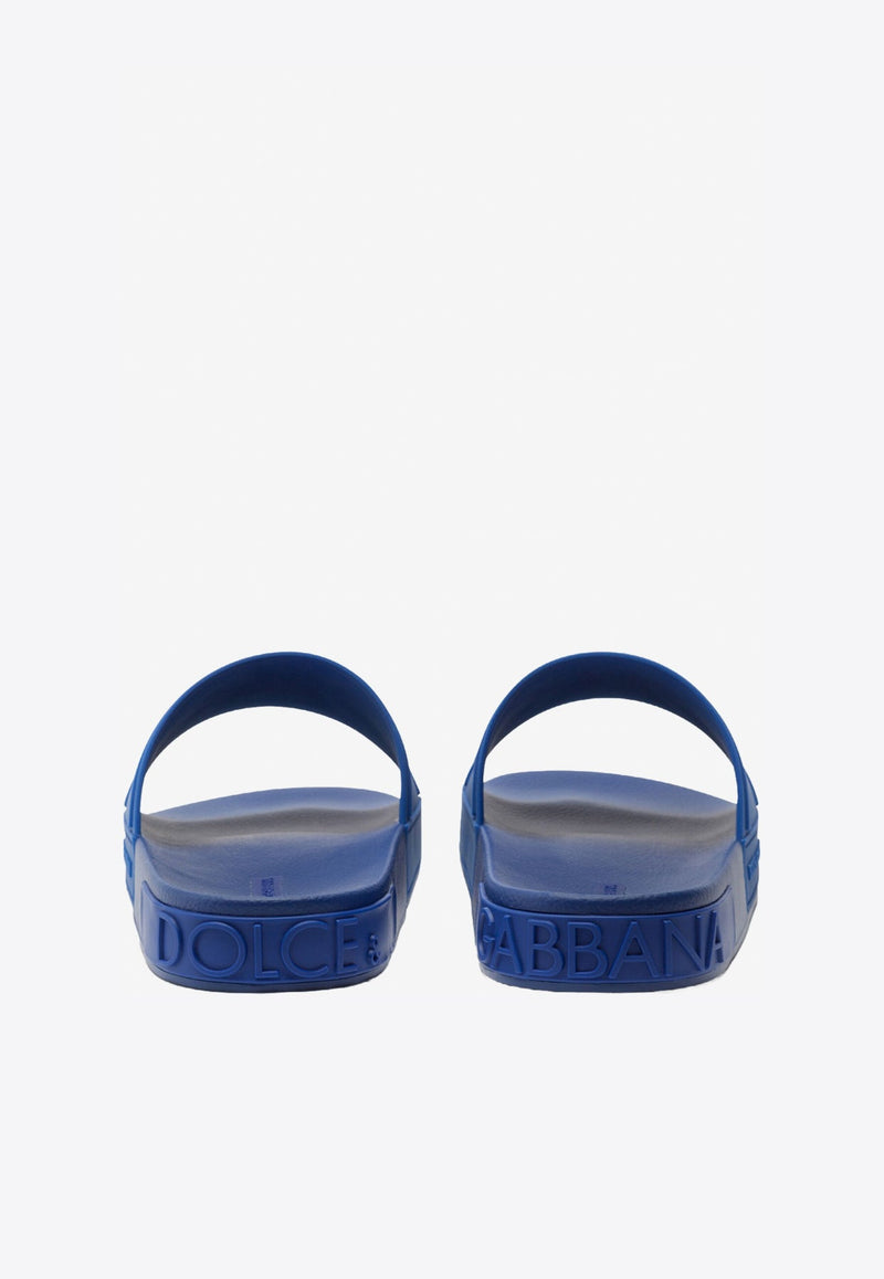 Beachwear Sliders with Embossed Logo Strap