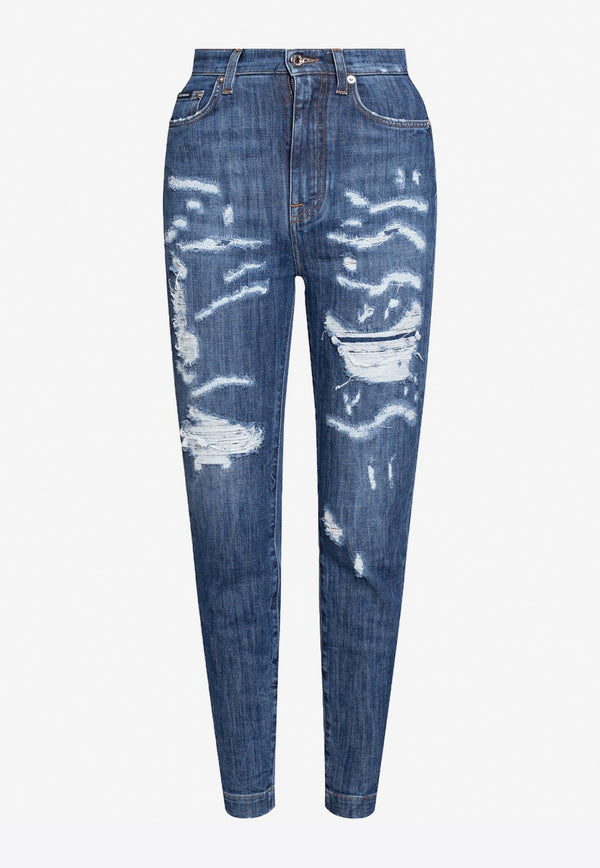 Slim-Fit Distressed Jeans