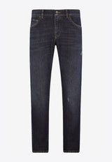 Washed Slim-Fit Cotton Jeans